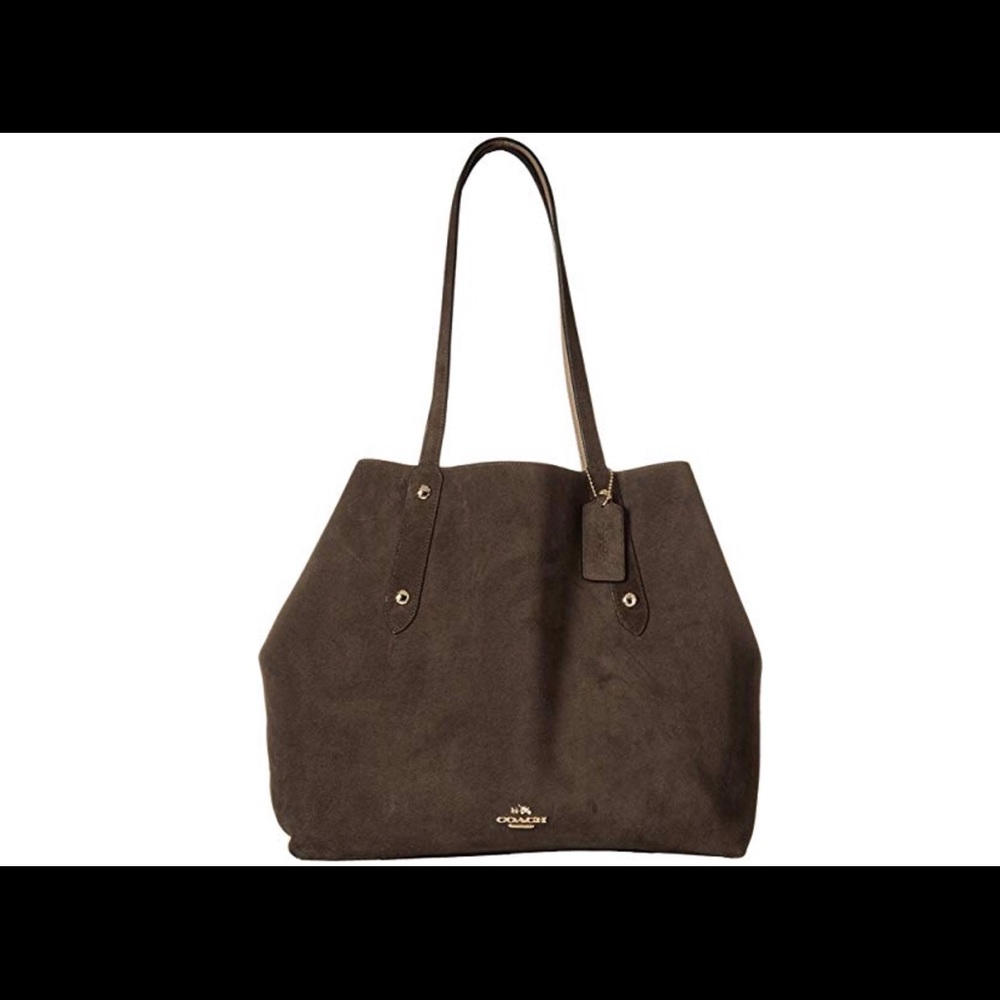 Coach Suede Large Market Tote (Chestnut Stone) EUC